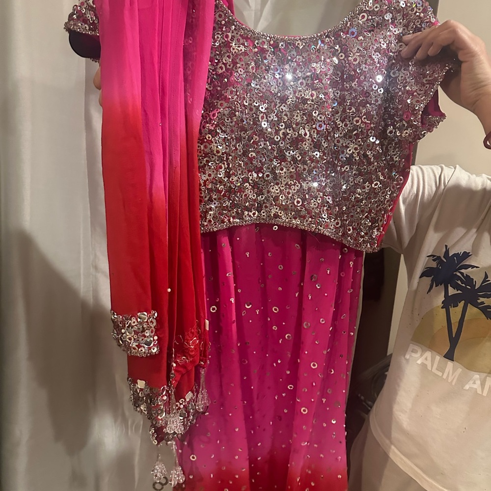 Pink Sequin Kids Dress